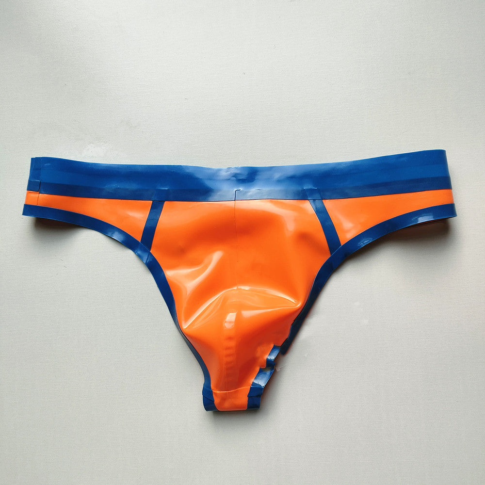 Men's Low Waist Latex Underwear - Breathable Antibacterial Boxer Thongs