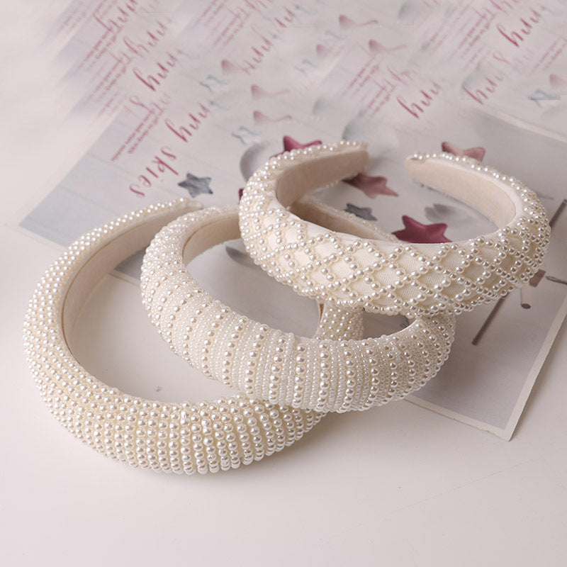 Elegant Pearl Bridal Headband Hair Accessories for Wedding and Formal Events