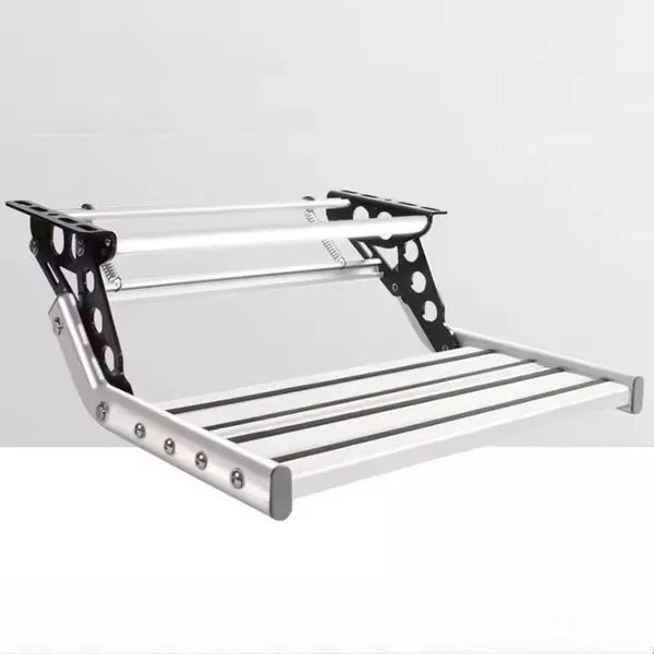 Manual RV Step with Anti-Slip Pedals Aluminum Alloy Durable Portable