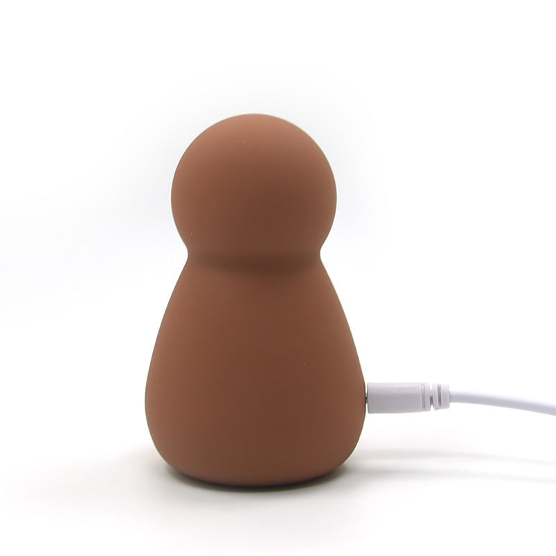 Silicone Vibration Toy Puff for Adult Wellness, Brown, 48x48x78mm