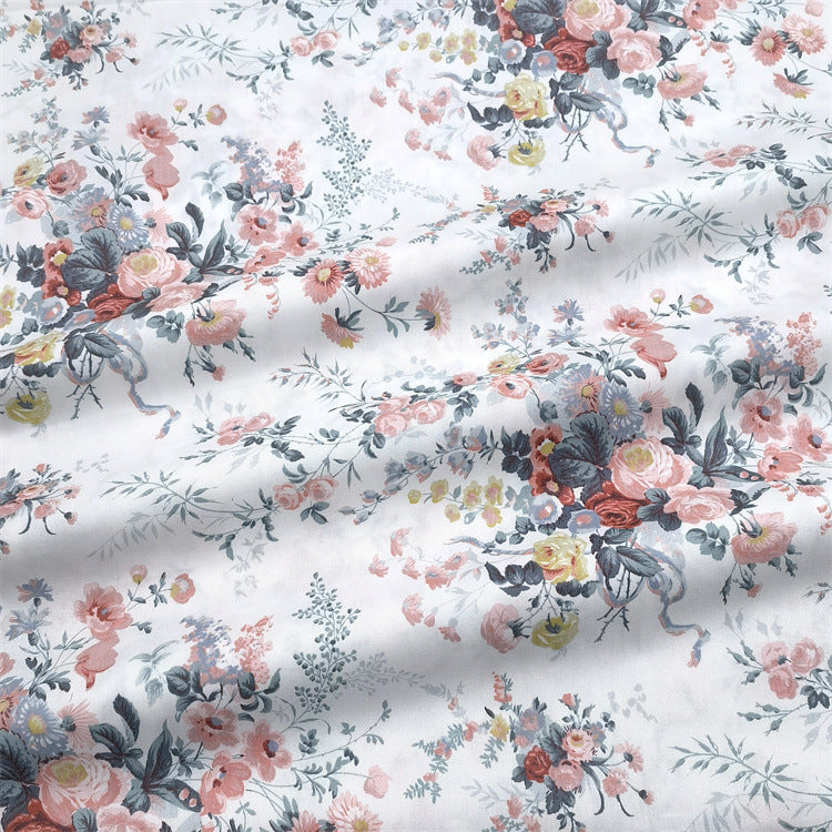 Large Cotton Peony Rose Fabric for Bedding and Home Decor - Multiple Styles