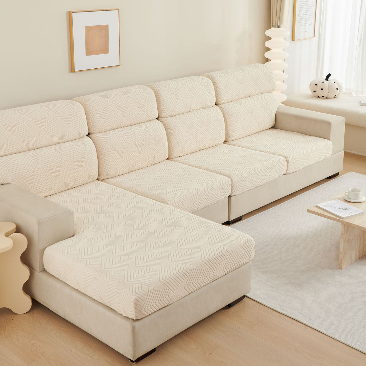 Elastic Non-Slip Sofa Cover - Jacquard Velvet Fit for 3-4 Seat Sofas