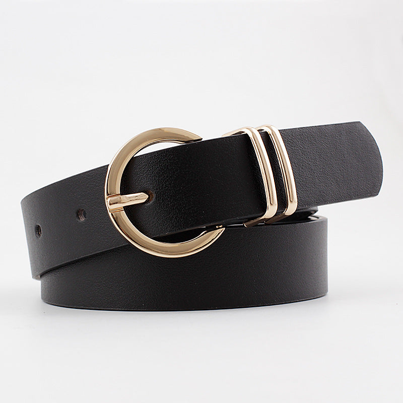 All-Match Fashion Pin Buckle Belt for Women - Simple Leather Waist Accessory