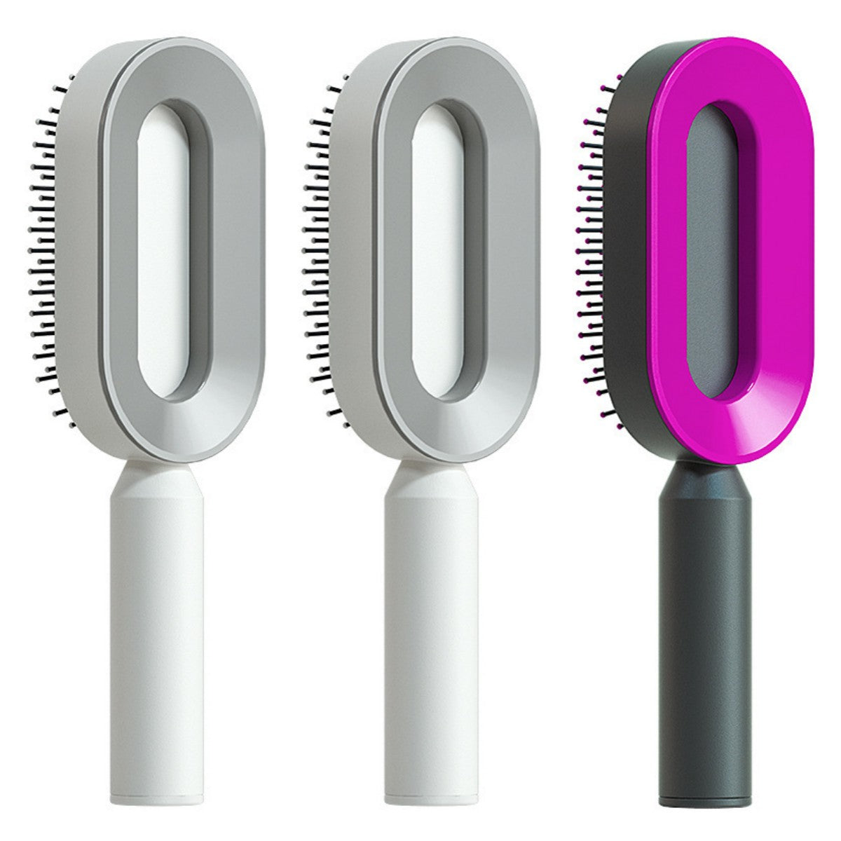 Self-Cleaning Hair Brush with 3D Air Cushion for Scalp Massage & Detangling