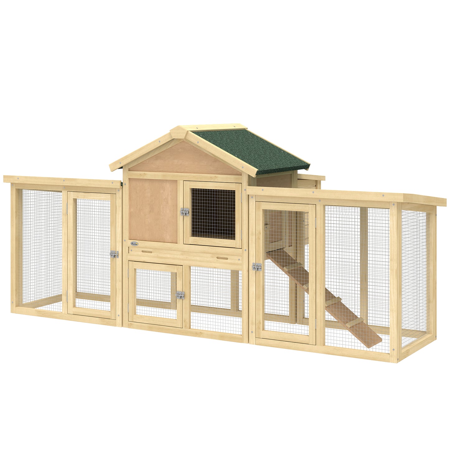Wooden Chicken Coop with Nesting Box, Ramp & Removable Tray - Natural Wood 960x730mm
