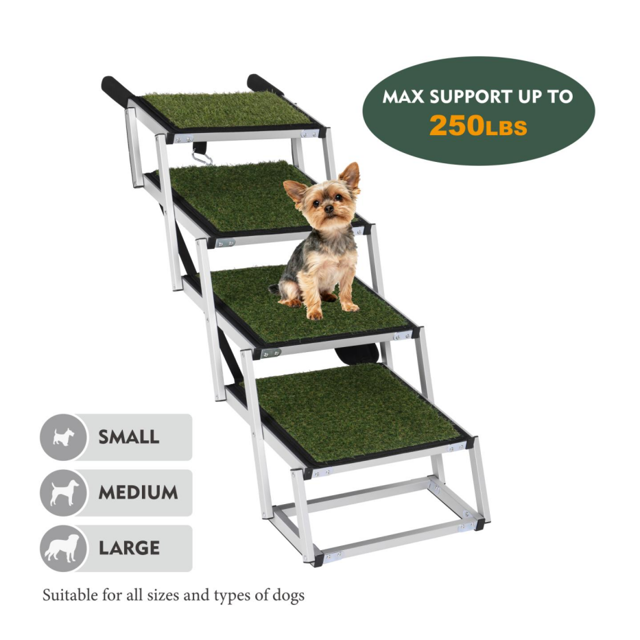 Foldable Dog Ramp for Large Pets - Portable Non-Slip Car, SUV, Truck Support