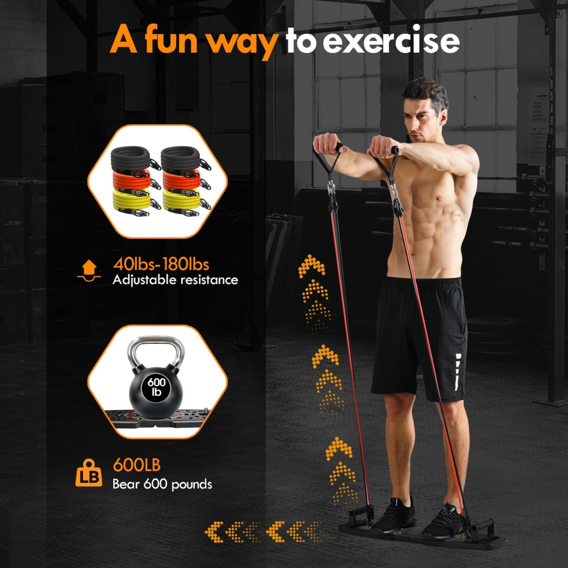 Portable Push Up Board with 20 Fitness Accessories Set