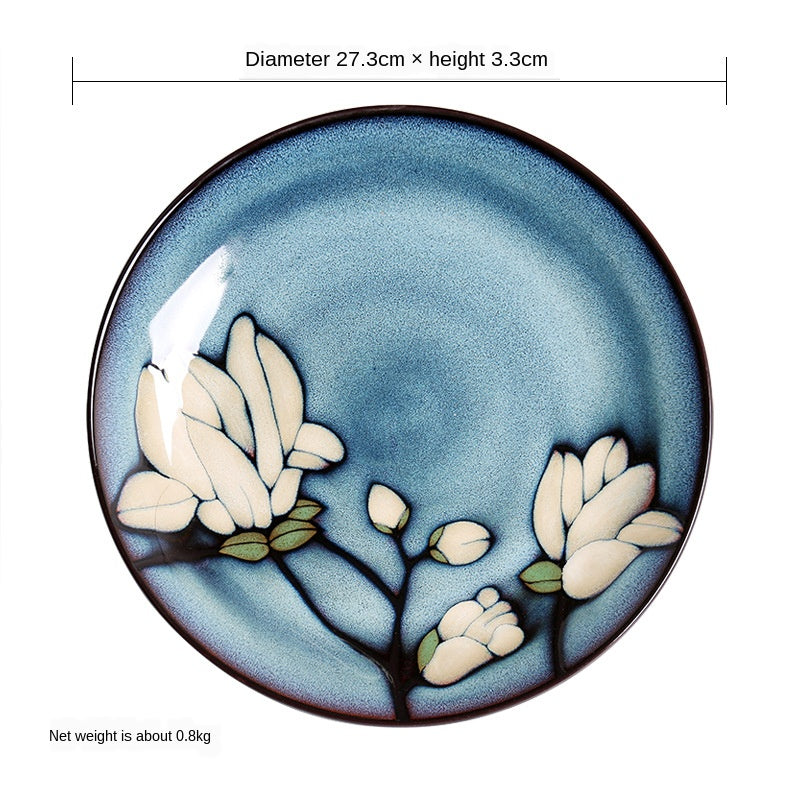 Hand-Painted Ceramic Bowls and Plates - Creative Under-glaze Dinnerware Set