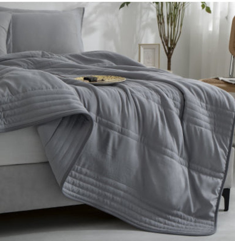 Washed Cotton Summer Quilt - Solid Color, Light & Breathable Bedding