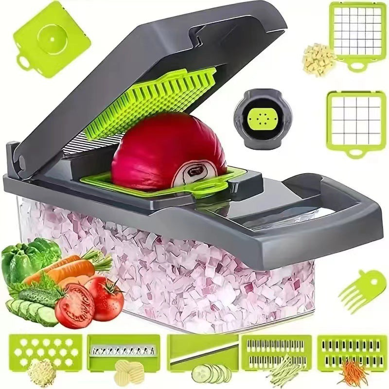 Multi-Functional Vegetable Chopper with Storage and Safety Guard