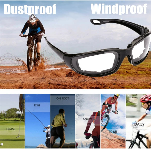 Motorcycle Riding Glasses with UV Protection - 3 Pairs