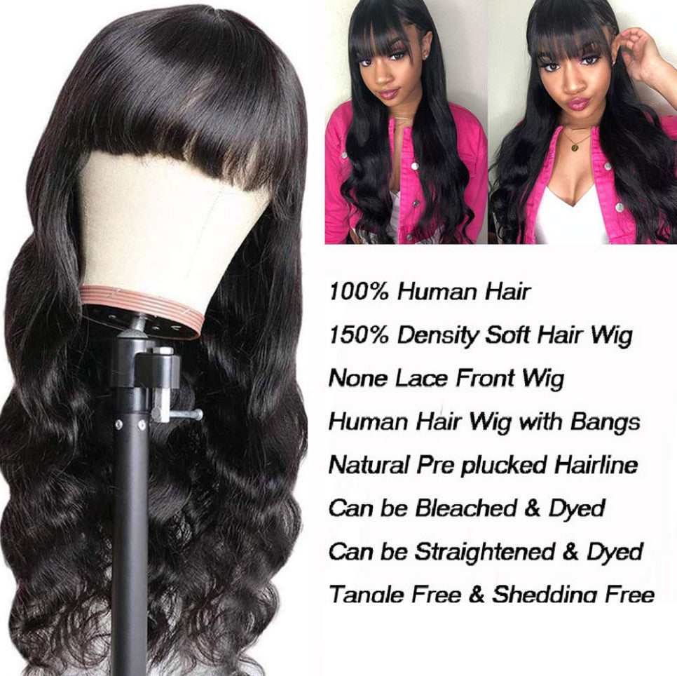 Full Machine Made Body Wave Wigs for Women - Synthetic Hair, Non-Lace