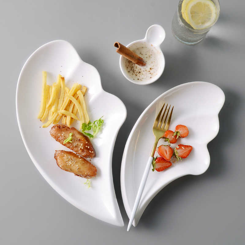 Ceramic Salad Plate for Chicken Wings and Chips - Modern Kitchen Serving Dish