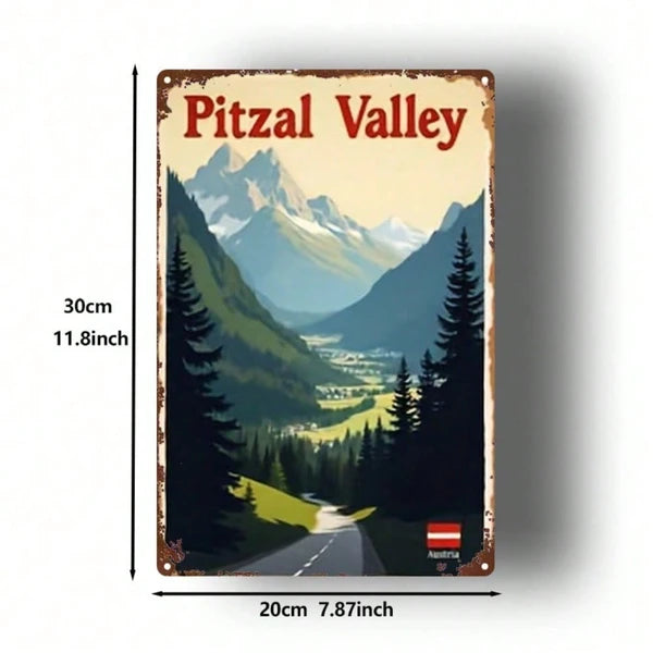 Austrian Pitz Valley Metal Sign - 8x12 Inch Wall Art
