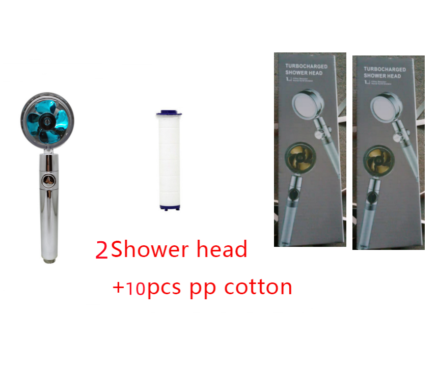 Water Saving Shower Head with Rotating Nozzle and High Pressure Spray