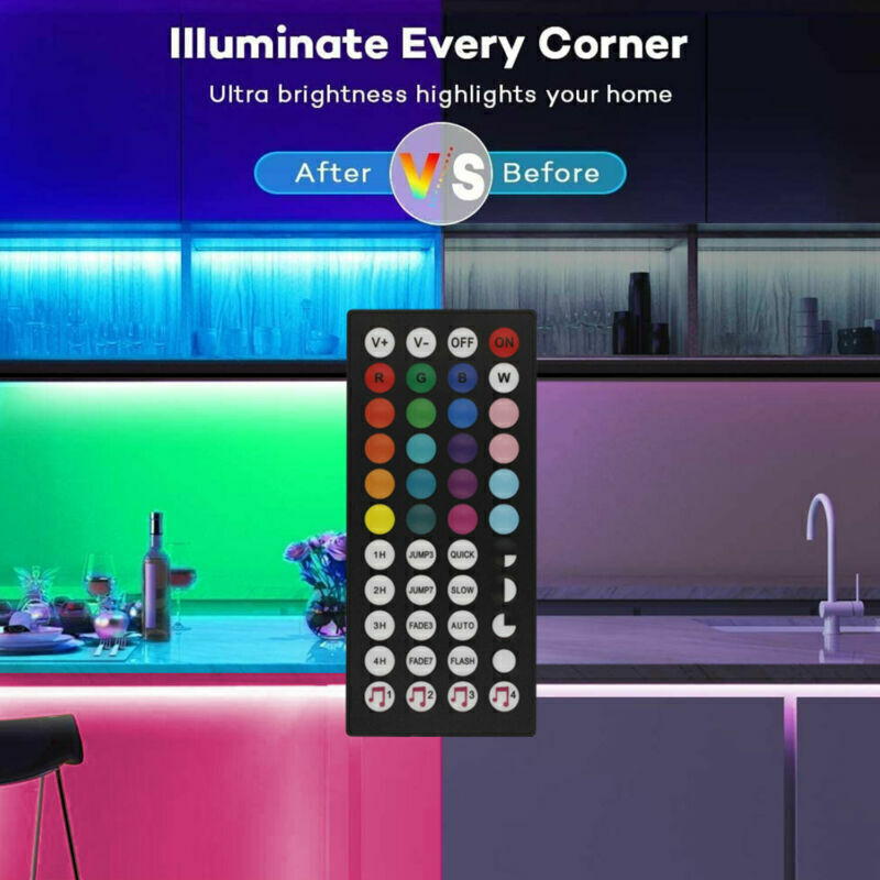 RGB LED Strip Lights Bluetooth Remote Control TV Backlighting 5-20m