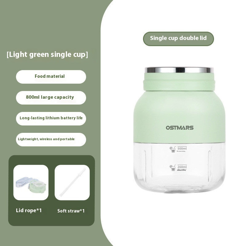 Portable Fruit Blender Juicer Cup Personal Food Processor 80W White Green
