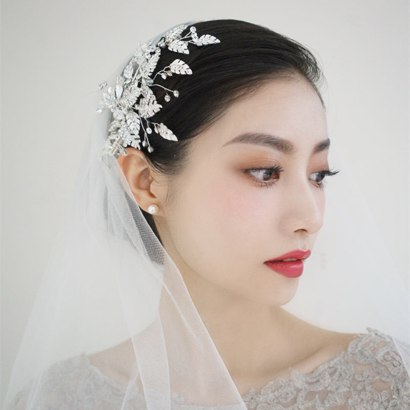 Silver Wedding Hair Clip Headband for Bridal Hair Accessories