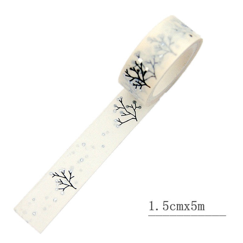 Christmas and New Year Paper Tape - Gold and Silver Decorative Wrapping Tape, 8 Rolls