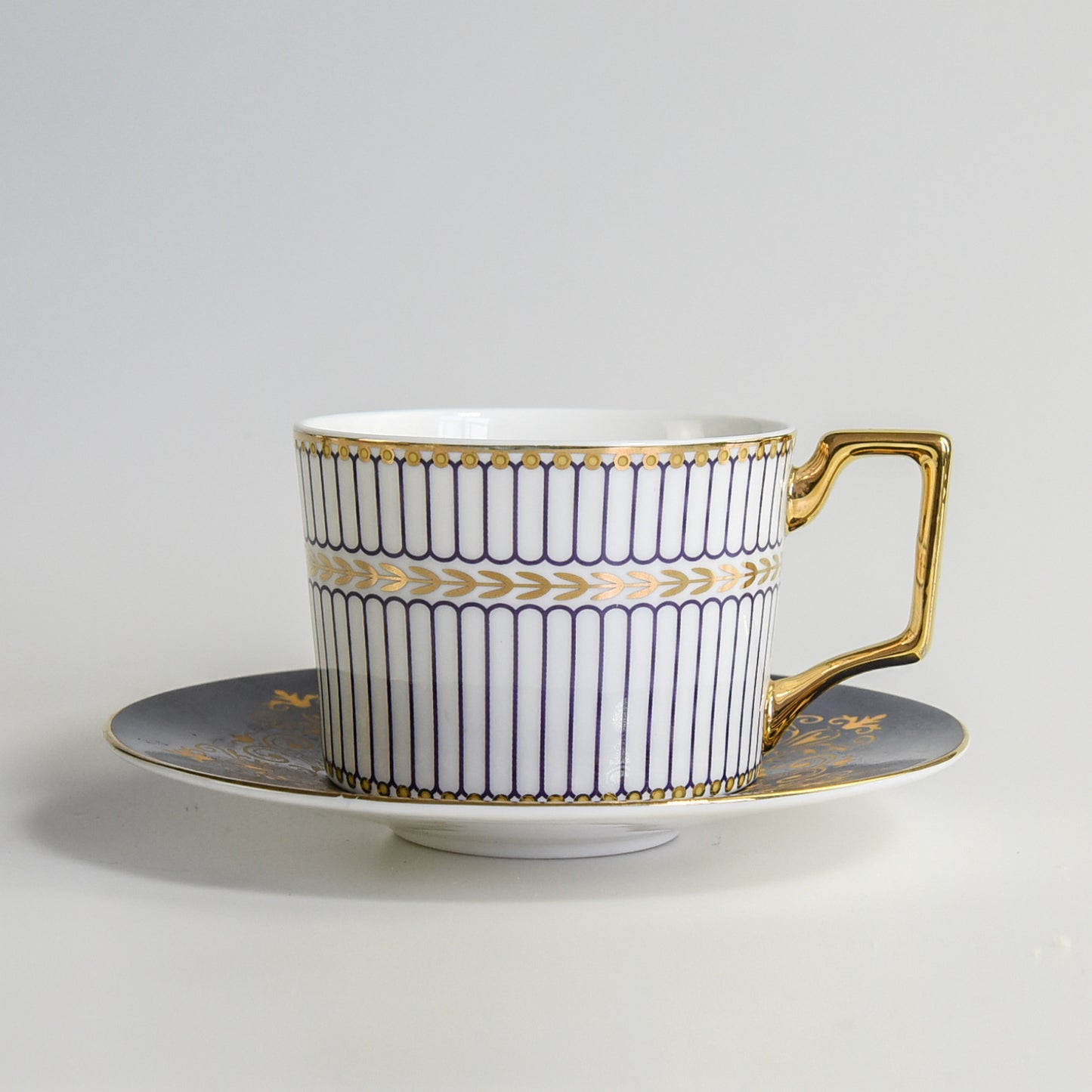 European Bone China Coffee Cup and Saucer Set - Multiple Styles & Capacity