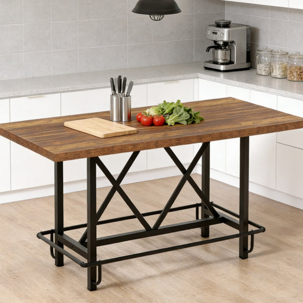Spacious 6-Seater Dining Table - Modern Rustic Design