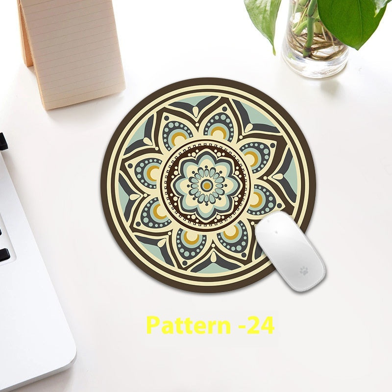 Ethnic Pattern Round Table Mat - Small Thickening Non-Slip Kitchen Accessory
