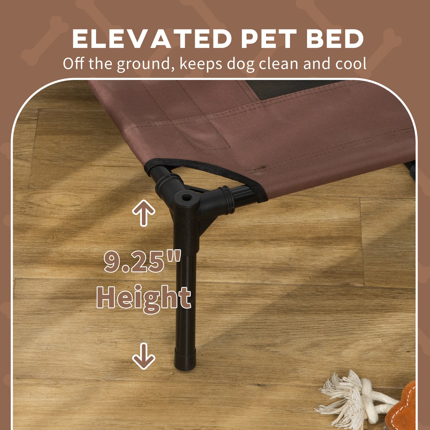 Elevated Portable Dog Bed with Canopy Shade - Cooling Pet Cot 48x36 Inches