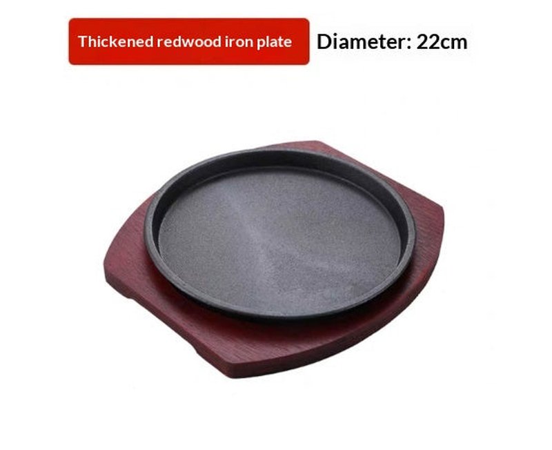 Cast Iron Teppanyaki Grill Pan for Outdoor Barbecue, Round Commercial Cooking