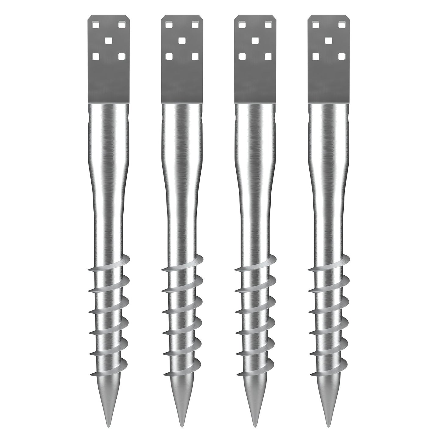 Heavy Duty Ground Anchor Set - 4 Pack Steel U-Shape Post Stakes with Bolts