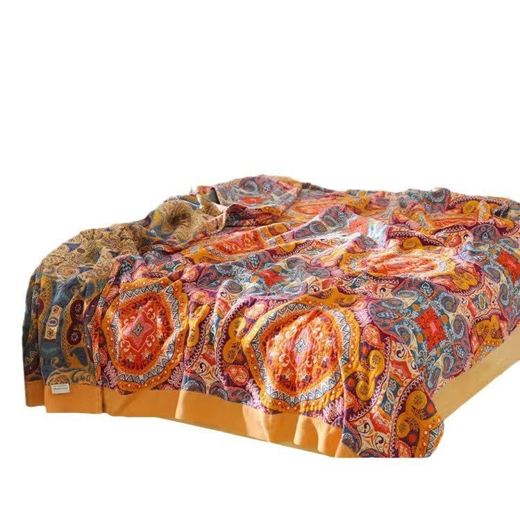 Cross-border Five-layer Gauze Cotton Thangka Bedding Set - Geometric Pattern