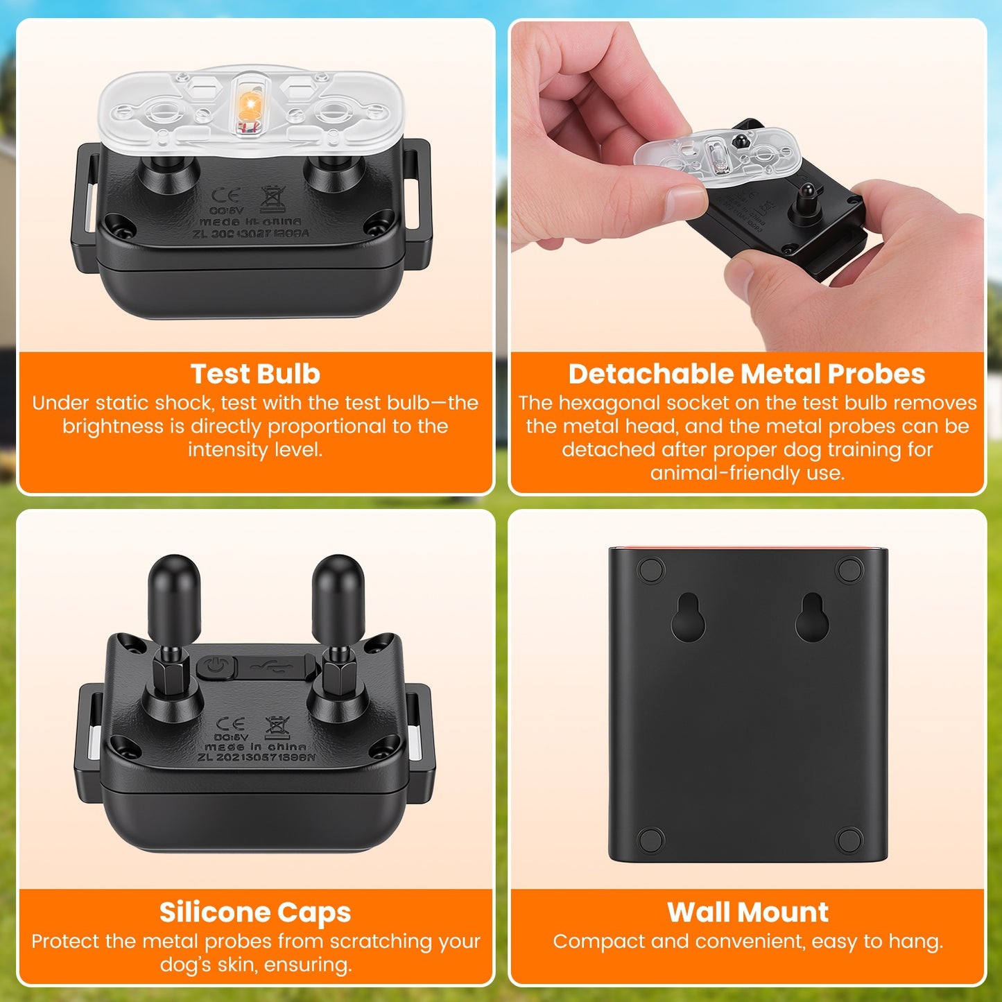 Wireless Dog Fence System with Training Collar, Waterproof, Adjustable Range 722FT