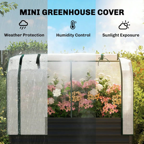 Raised Garden Bed with PE Greenhouse Cover - Elevated Design