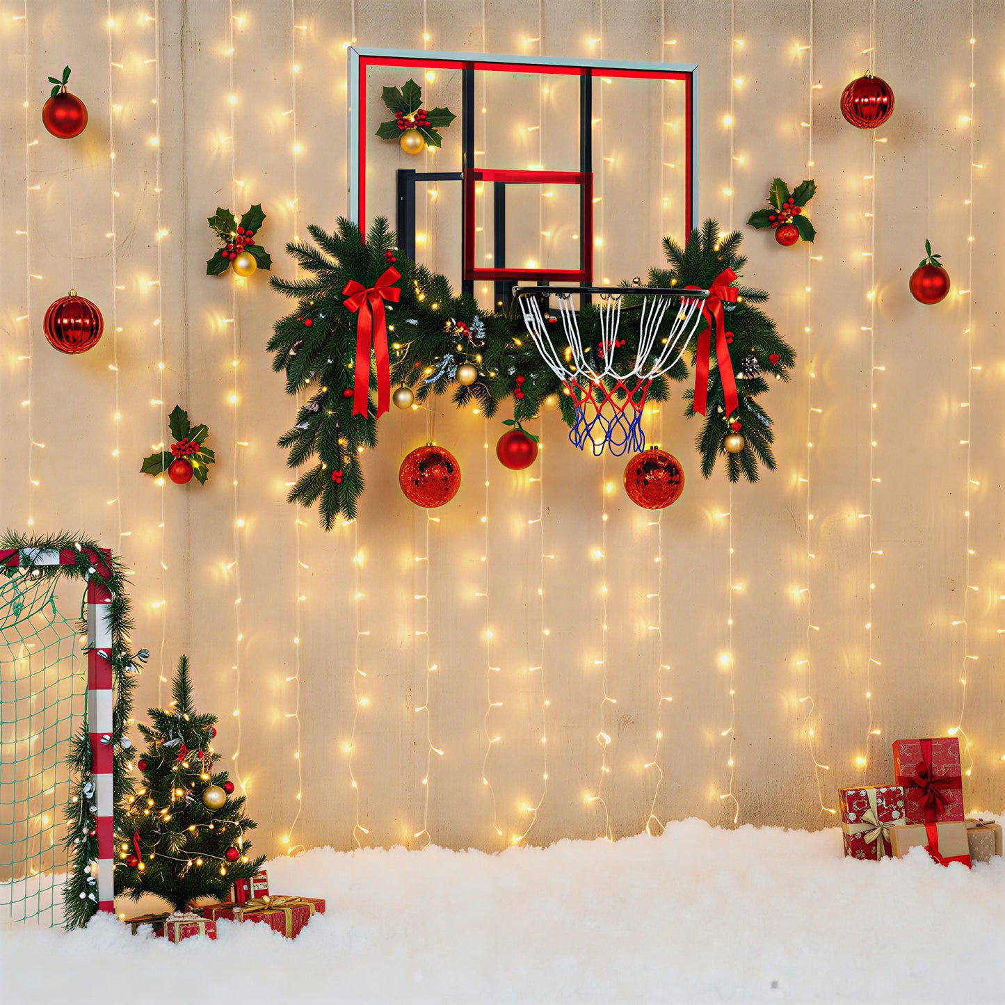Wall Mounted Basketball Hoop with 43" Shatterproof Backboard - Outdoor Use