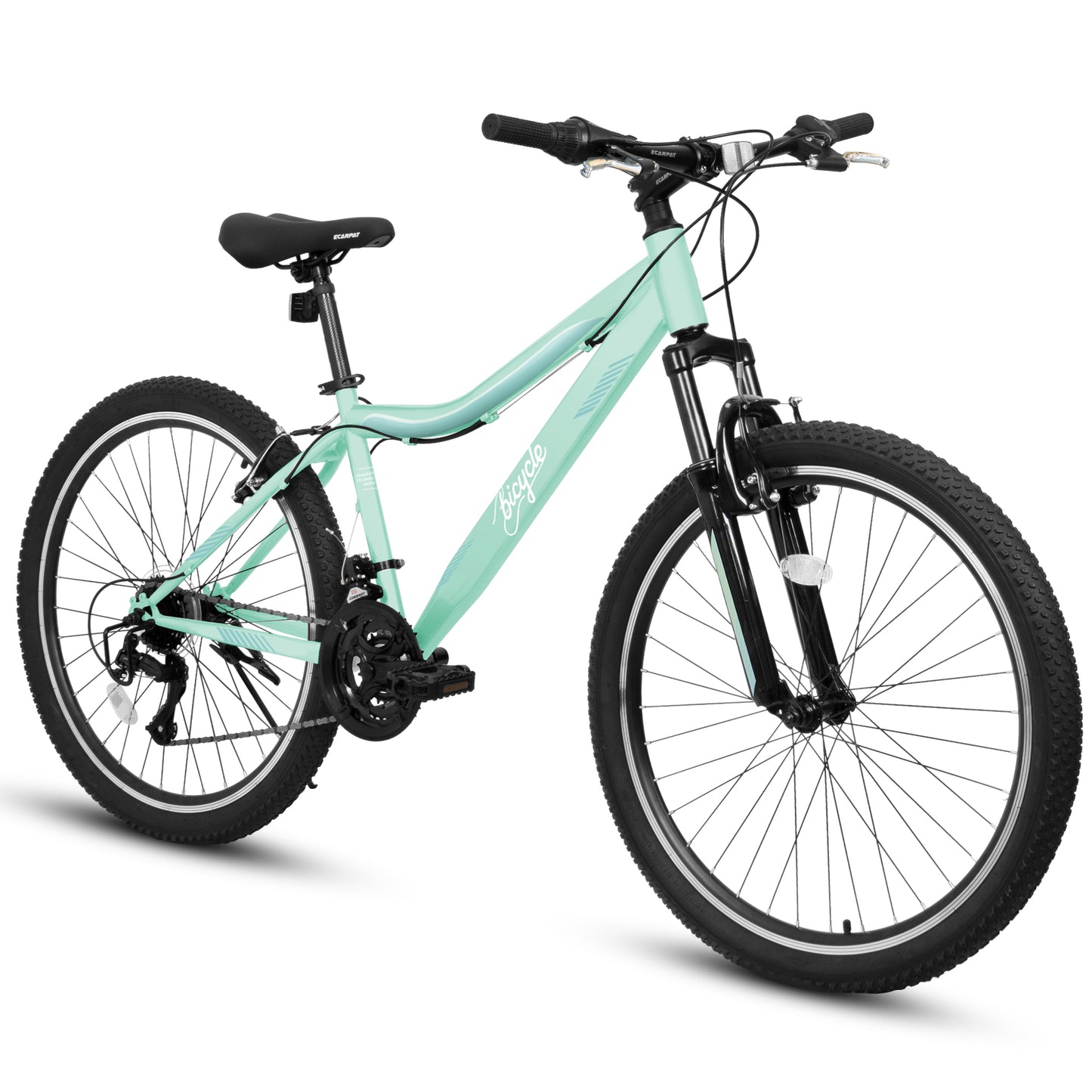 A24208D Mountain Bike - 24/26 Inch, Carbon Steel Frame, 21 Speed, Green