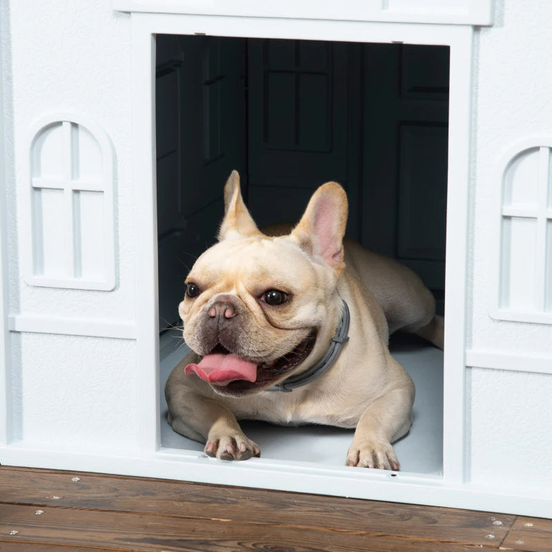 Water-Resistant Plastic Dog House for Small & Medium Dogs - Easy Assembly, Blue