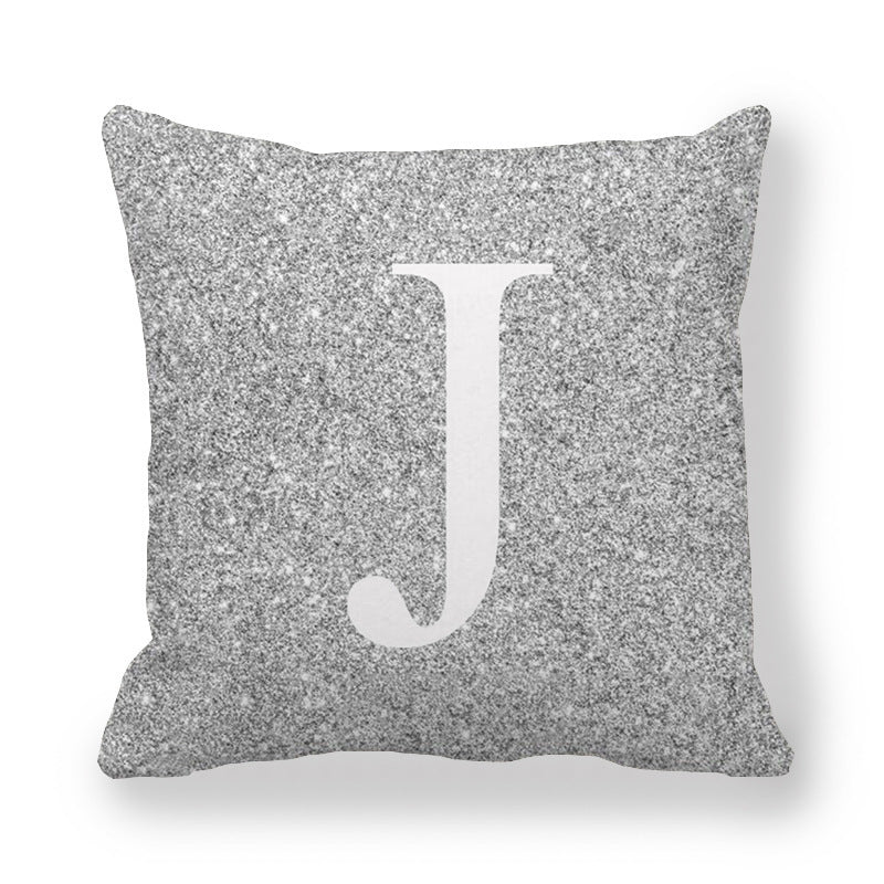Gray Shading Encrypted English Letters Pillow Cover 45x45cm Fabric Home Decor