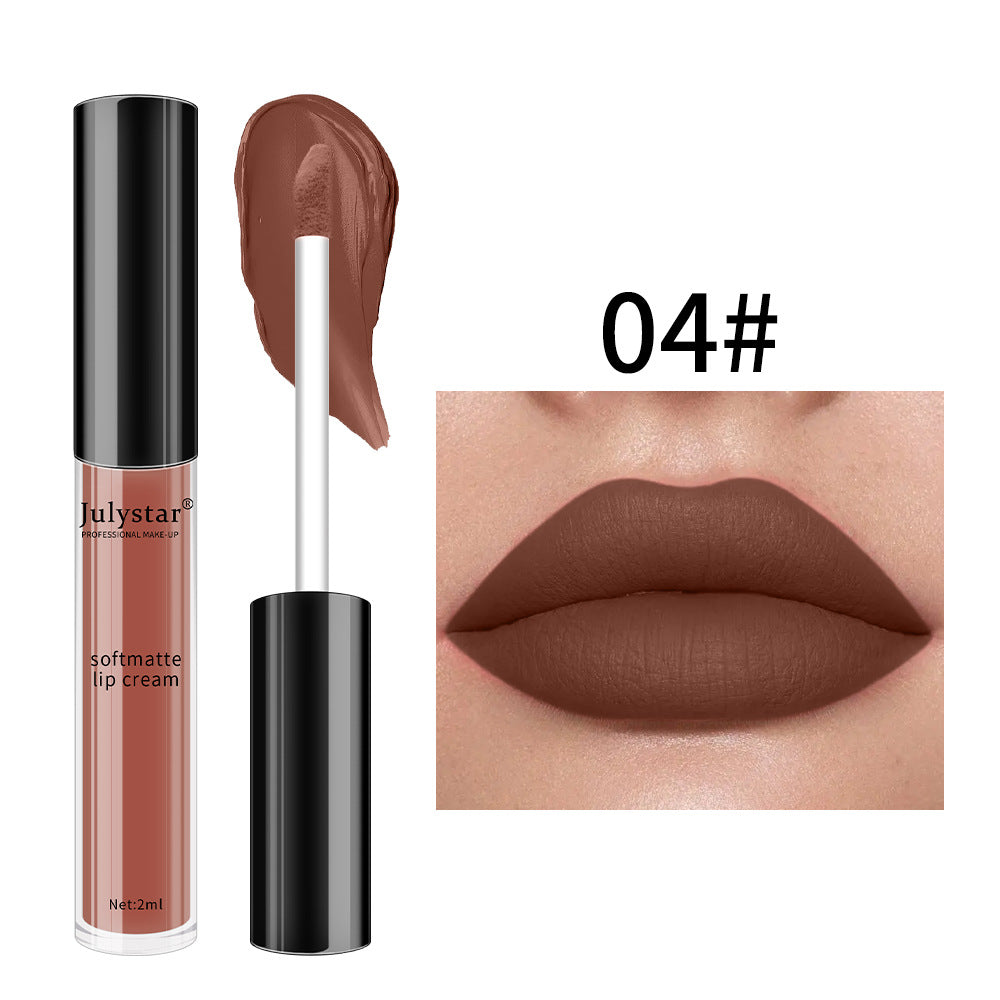 Matte Finish Lip Lacquer Set - Non-Fade, Nonstick, 2ML Lip Gloss