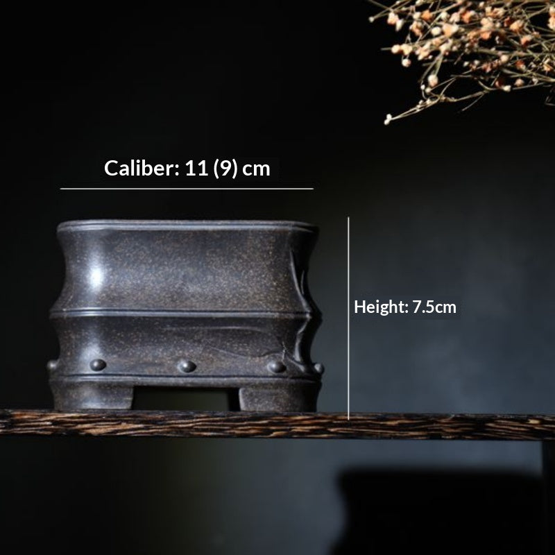 Purple Clay Flower Pot Small Bronze Style for Indoor Plants