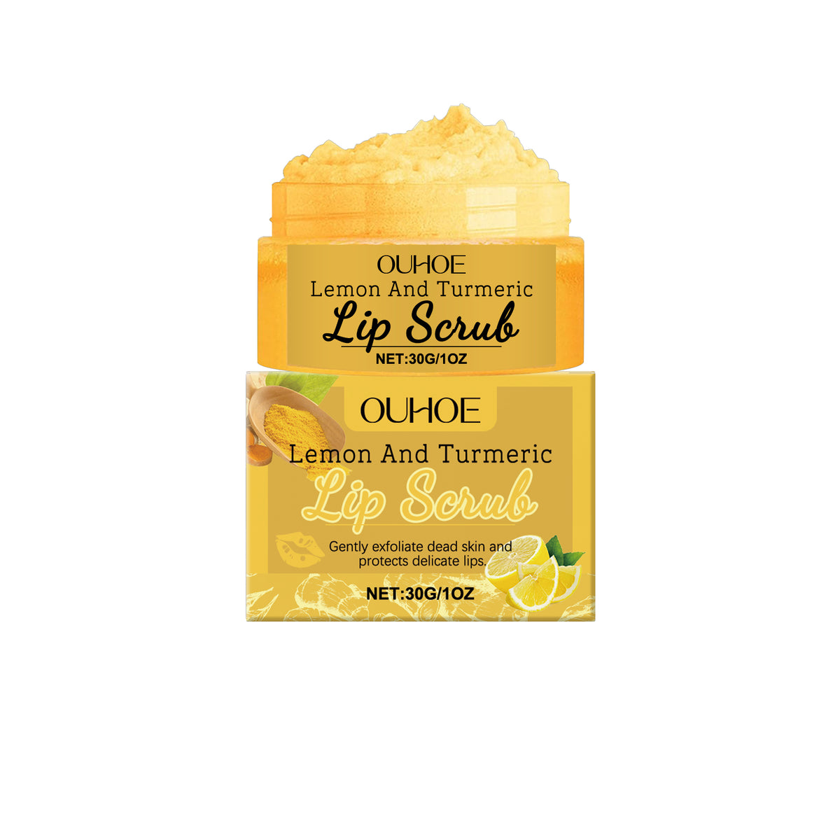 Lip Scrub with Lemon and Turmeric - 30g Natural Facial Exfoliant