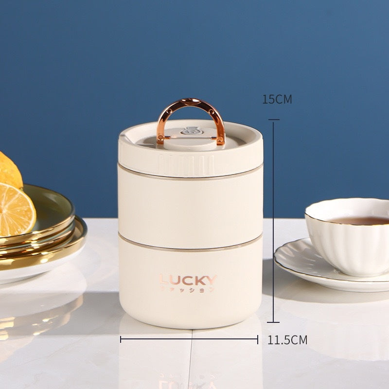 Insulated Stainless Steel Lunch Box with Multiple Layers - Keep Food Fresh