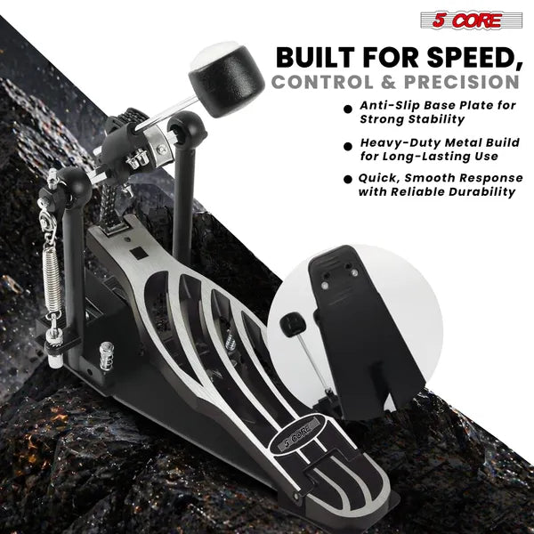 Heavy Duty Adjustable Bass Drum Pedal with Felt Beater