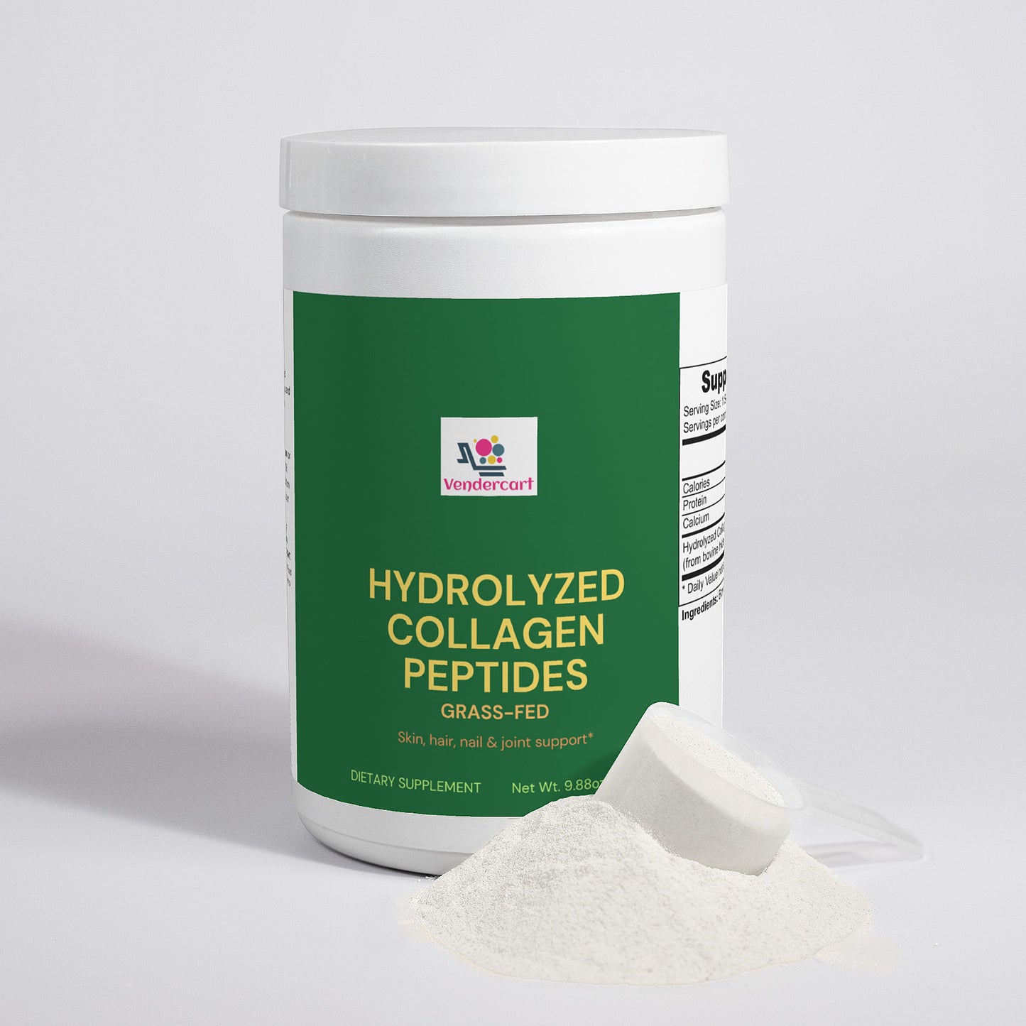 Grass-Fed Hydrolyzed Collagen Peptides Powder - Types 1 & 3, 280g