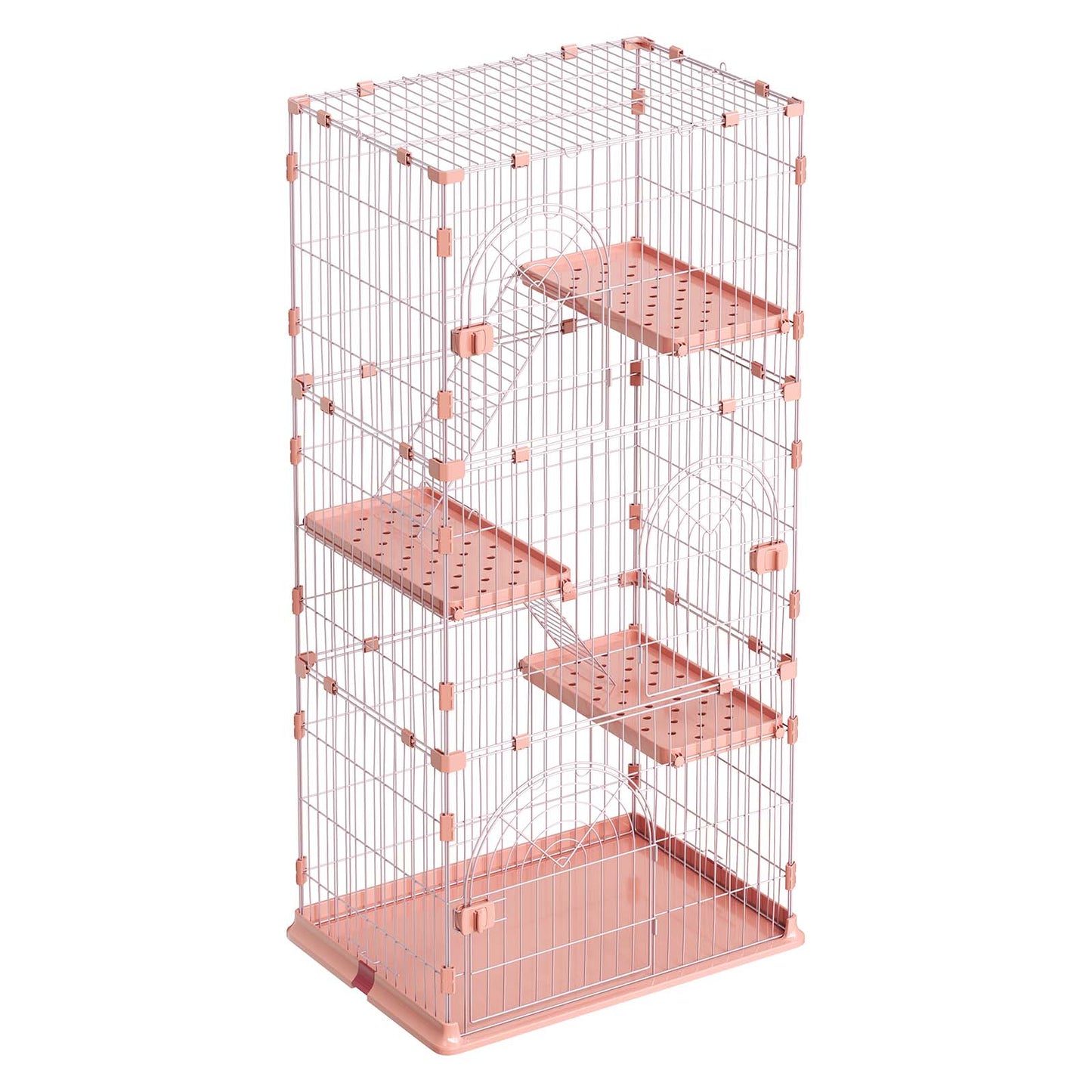 Large 4-Tier Cat Cage with Ladders - Indoor Exercise Enclosure for Cats & Small Animals