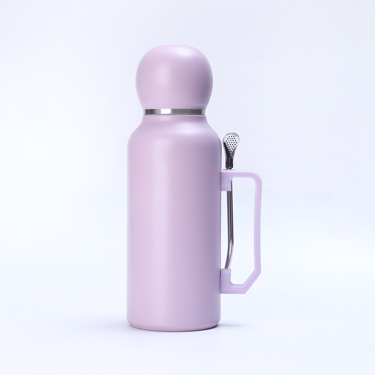 1300ML Stainless Steel Vacuum Cup with Stirring Straw & Handle - Modern Sporty Design