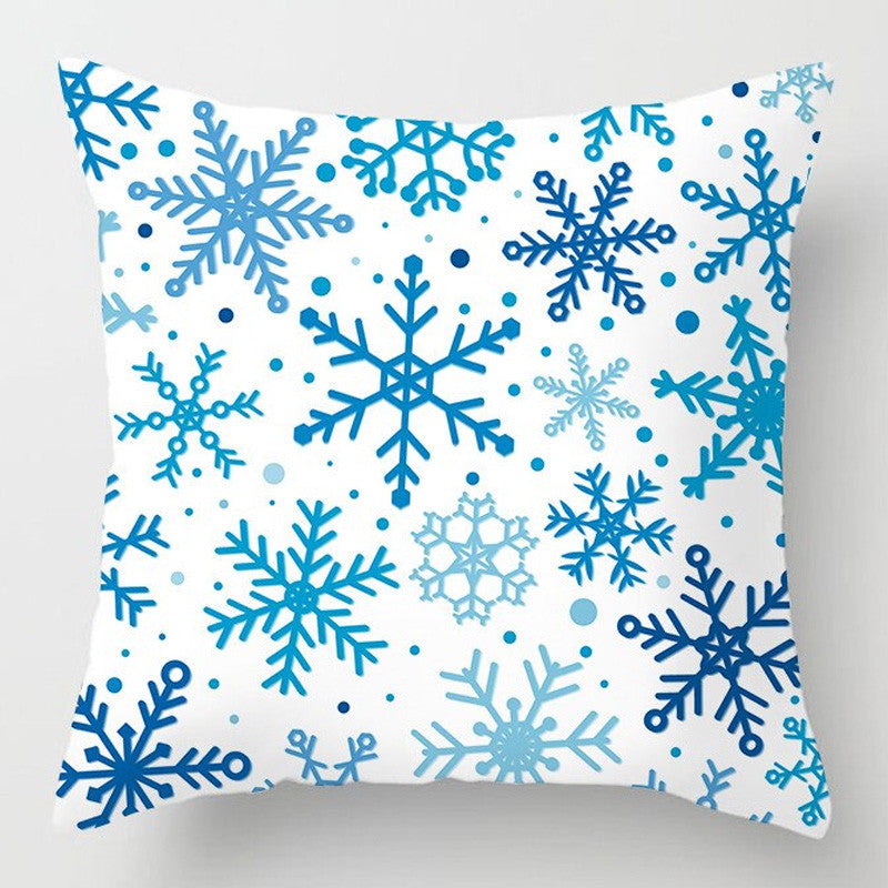 Christmas Linen Pillow Cover with Snowflake Letters - 45x45cm Ins Style