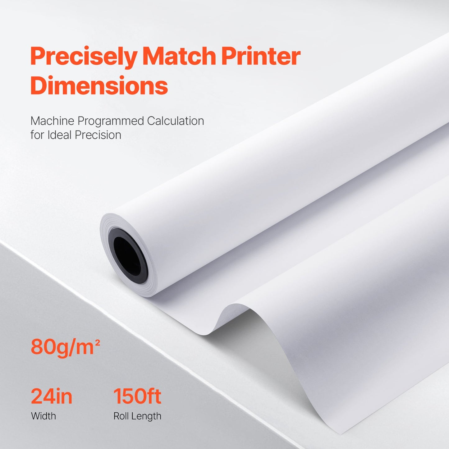 24" x 150' Wide Format Plotter Paper Rolls - 4 Pack CAD Bond