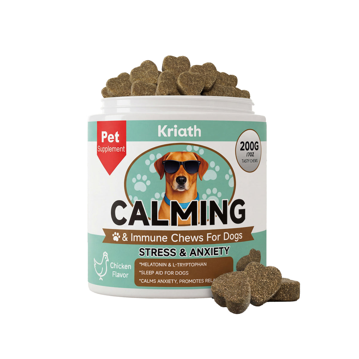 Dog Immune Support Chewable Tablets 200G - Sedative & Health Supplement