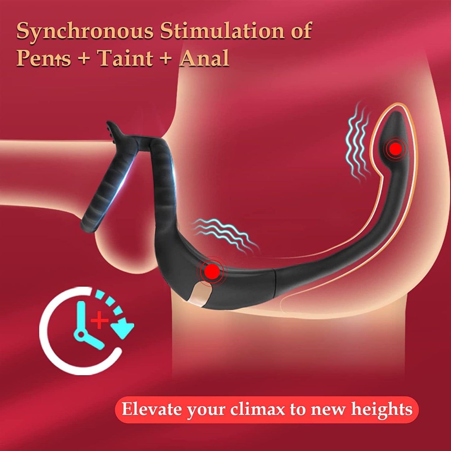 Men's Horseshoe Ring Massager with Remote Control - Silicone Adult Wellness Device