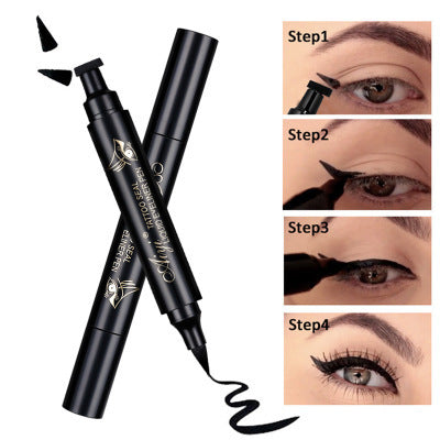 Double-Headed Triangle Seal Waterproof Liquid Eyeliner - Black