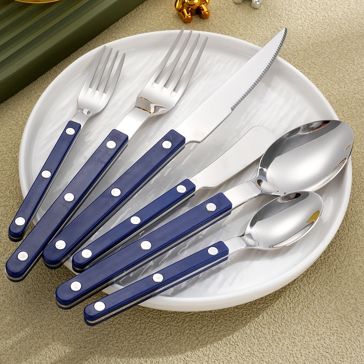 Stainless Steel Cutlery Set 4 Pieces Fork Knife Spoon Flatware Dinnerware